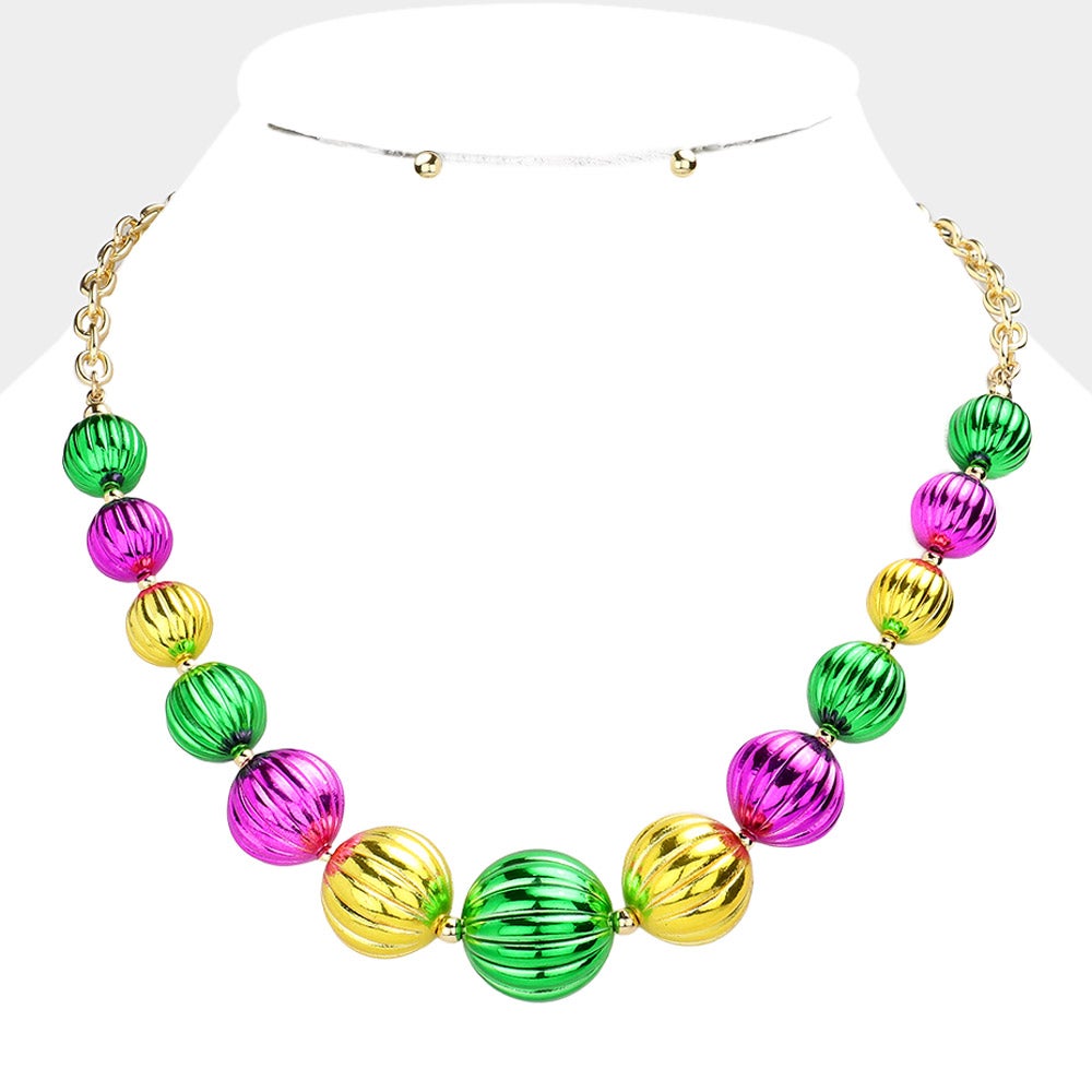 Mardi Gras Beaded Necklace