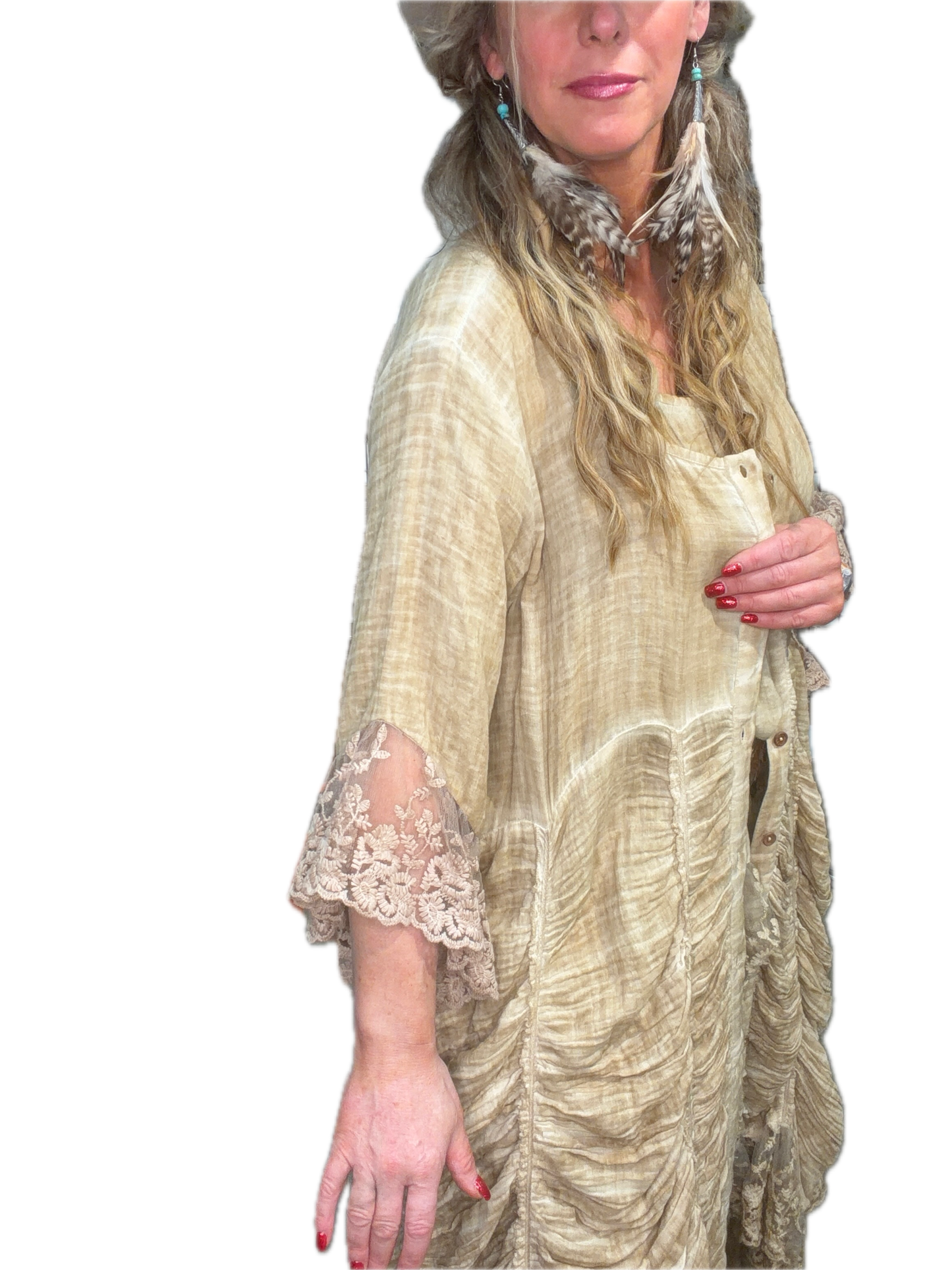 Paper Lace - Button Up Duster (Tea-Dye) (Jacket) (Final Sale)