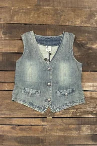Jaded Gypsy- Alluring Dreams Chambray Vest *Final Sale*