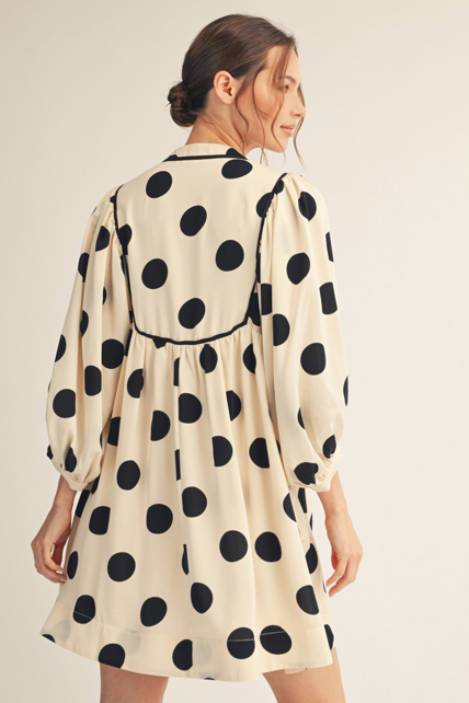 Jodifl- Polka Dot Dress (Cream)