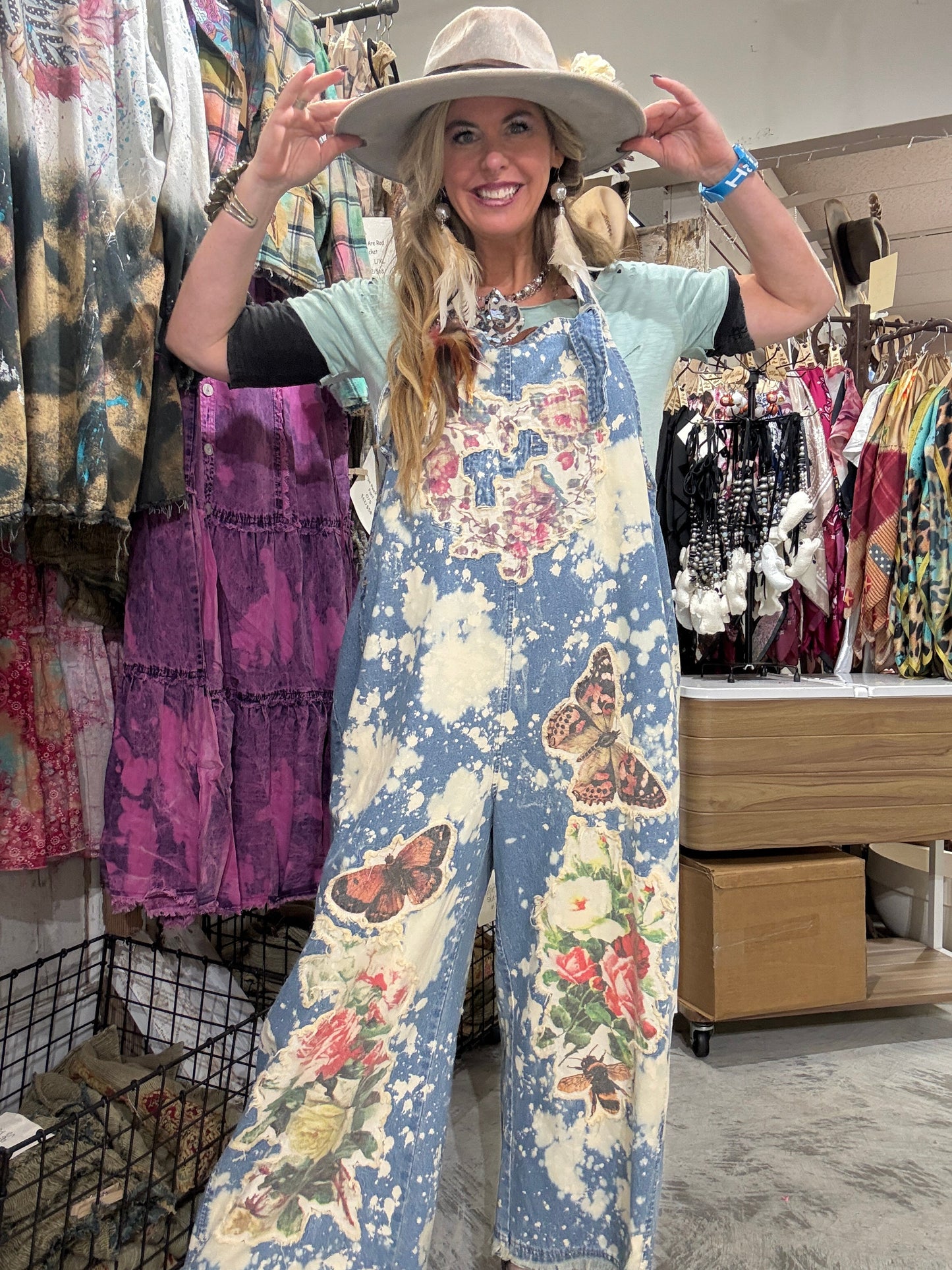 SALE Rare Bird Artsy Overalls