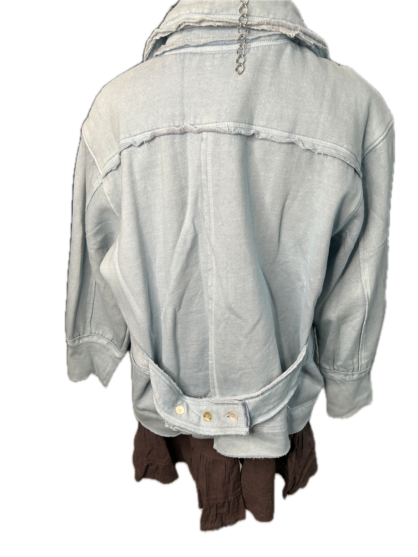 Paper Lace- Cotton Floral Jacket (Sky Blue) *Final Sale*