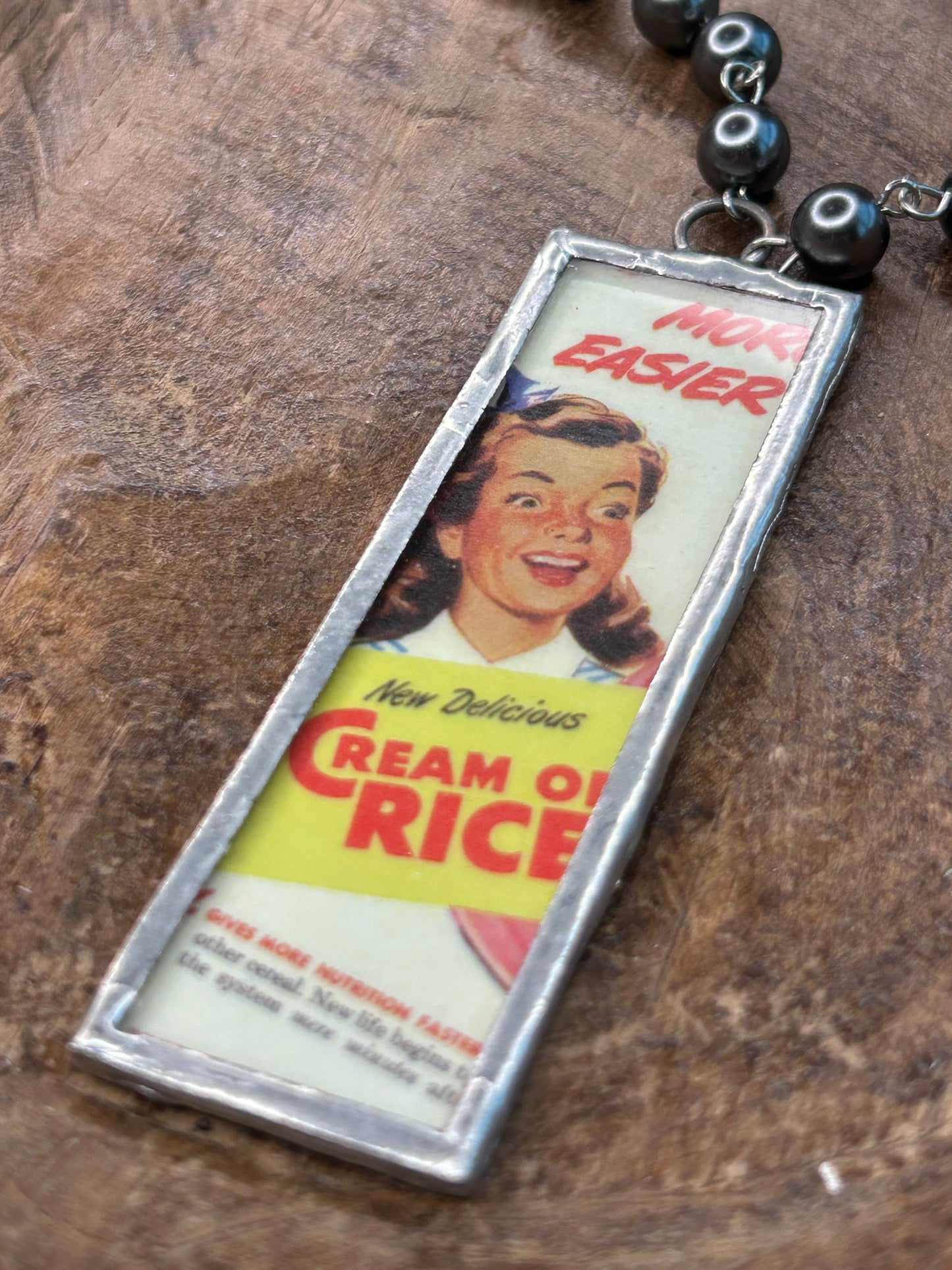 Soldered Vintage 1940's Cream Rice Necklace