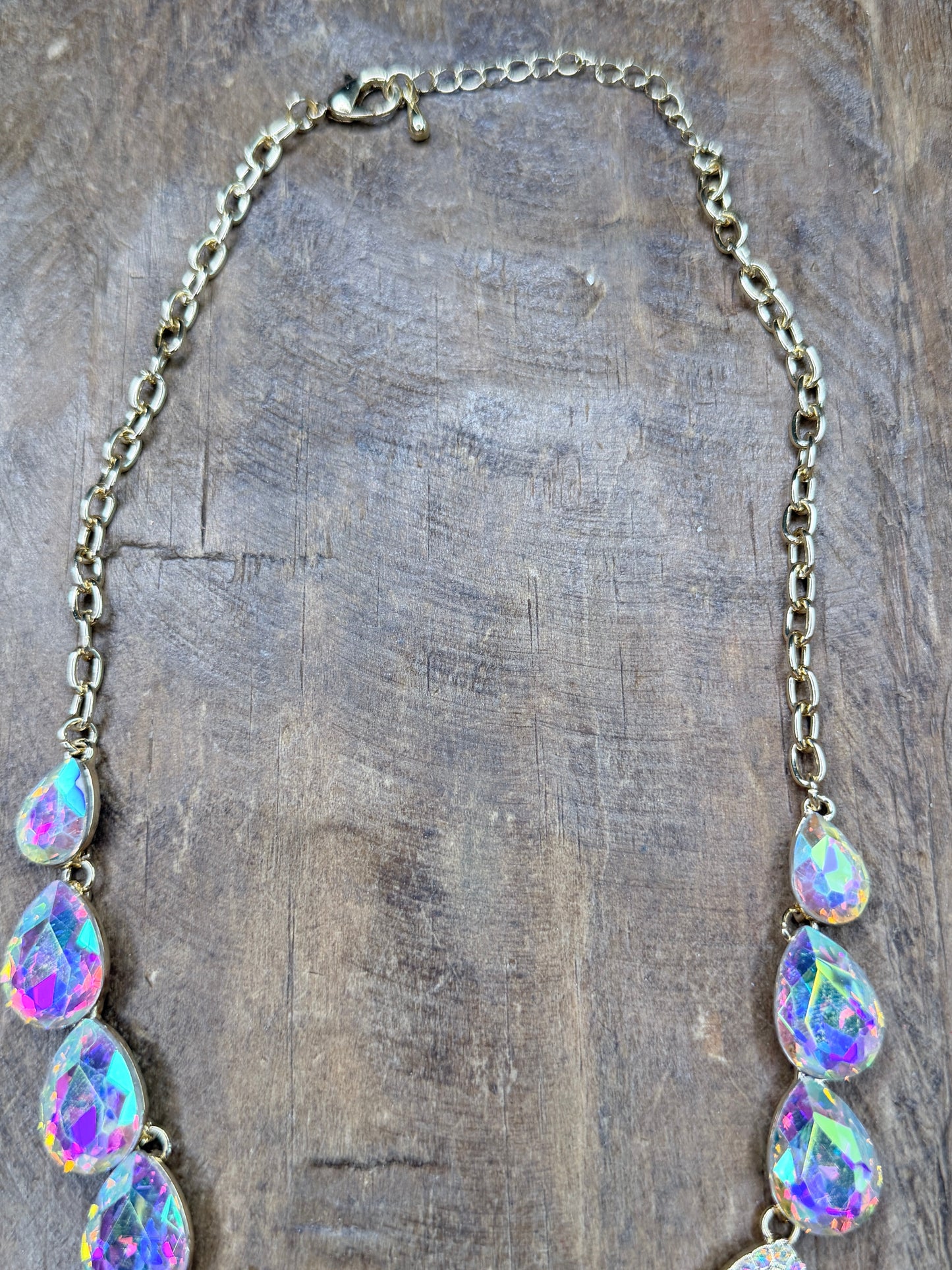 AB Crystal Teardrop Sparkle Anytime Necklace