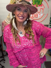 A Rare Bird- Crochet Heart Sweater Top *Final Sale*