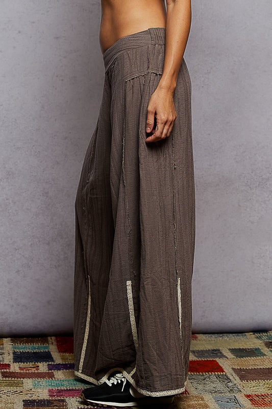 POL Side Ruffle Wide Pant (Charcoal) *Final Sale*