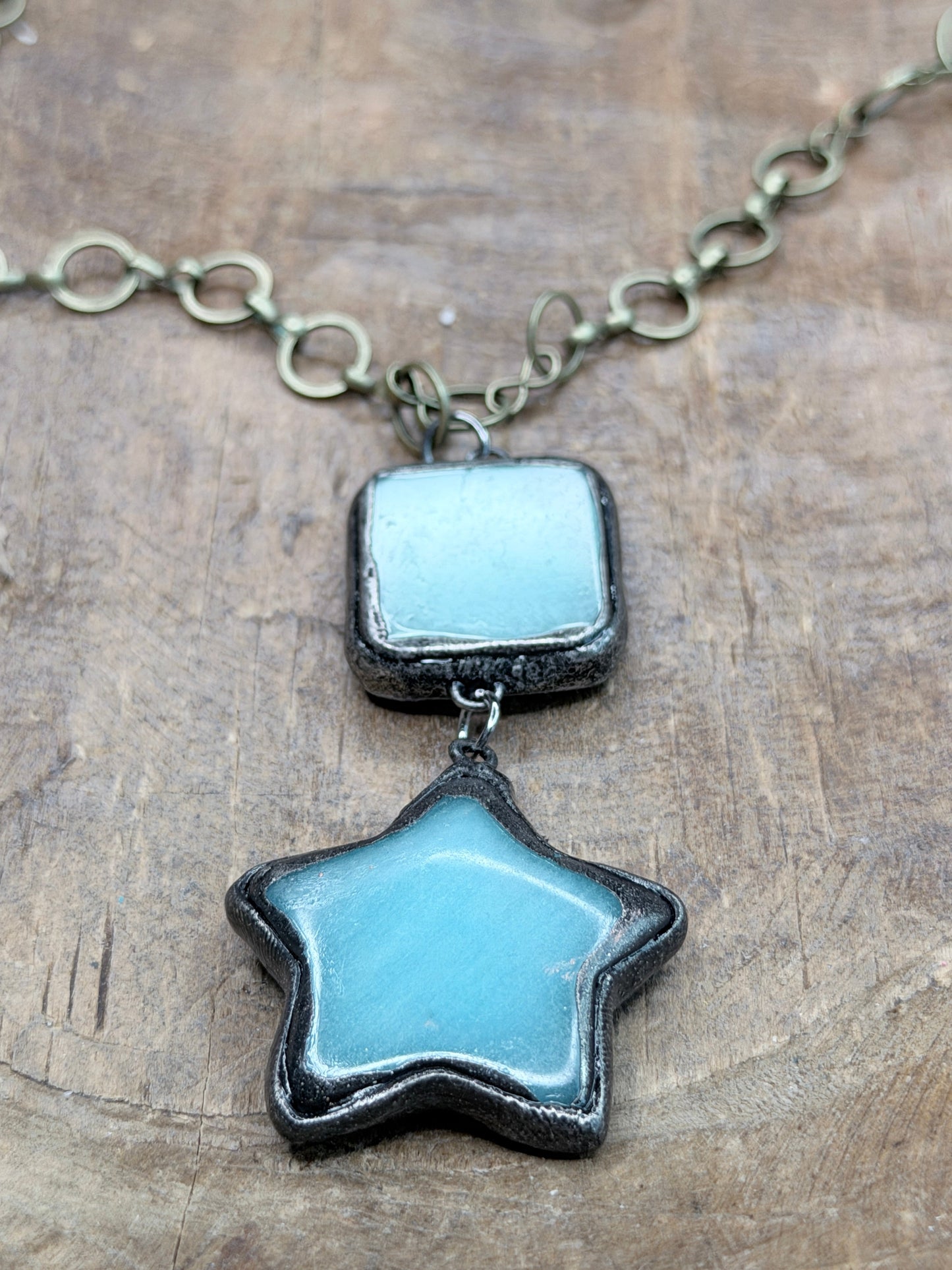 Mellisa Long Soldered Amazonite Star Necklace
