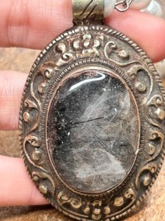 Tibetan Silver Tourmaline Quartz Necklace B