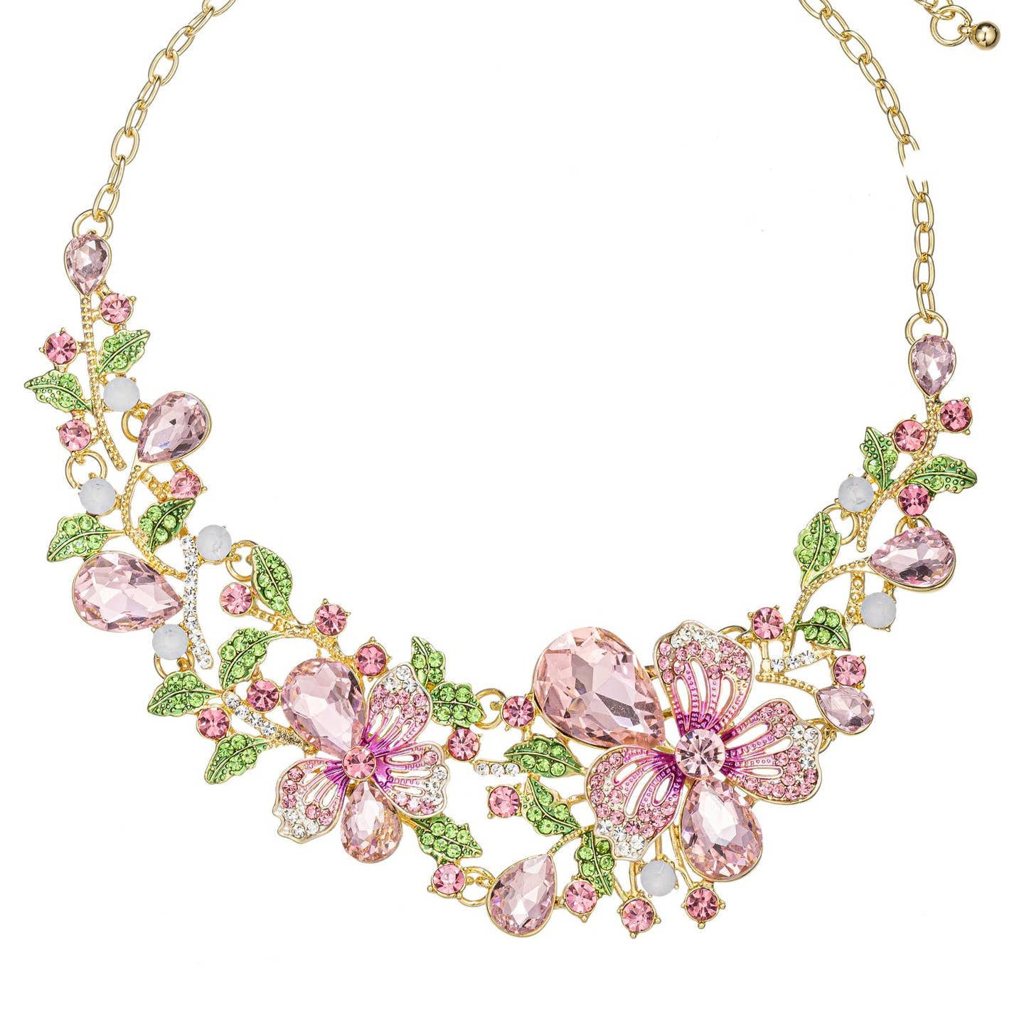 Madison Pink Floral Evening Necklace