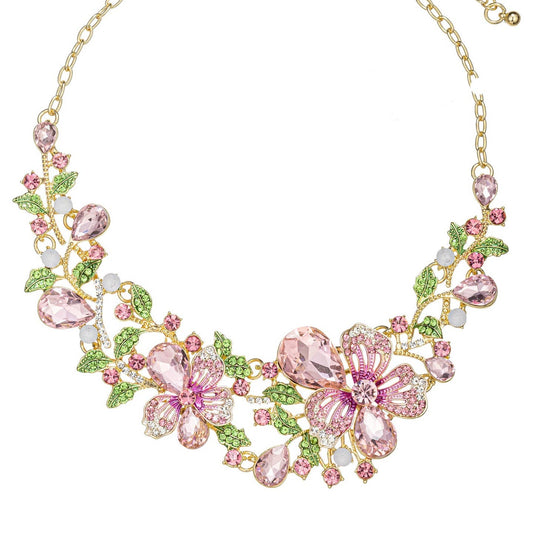 Madison Pink Floral Evening Necklace