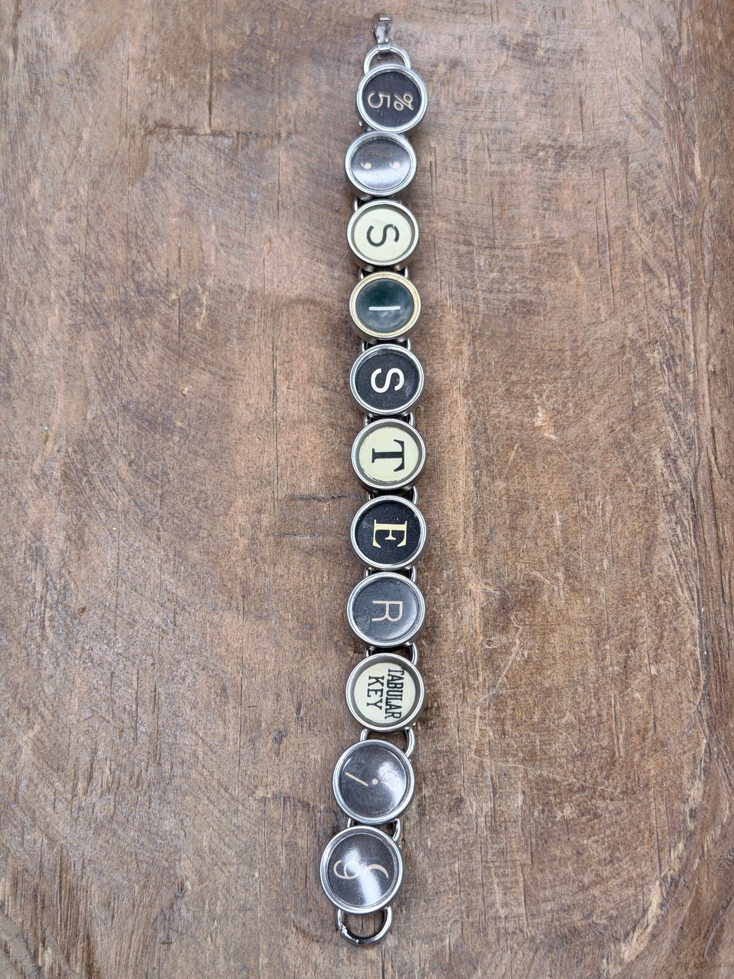 Typewriter Key Bracelet (Sister)