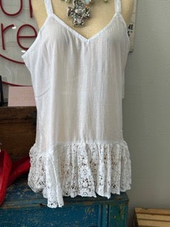 FINAL SALE!  Paper Lace Embroidered 2-Piece Top (White)