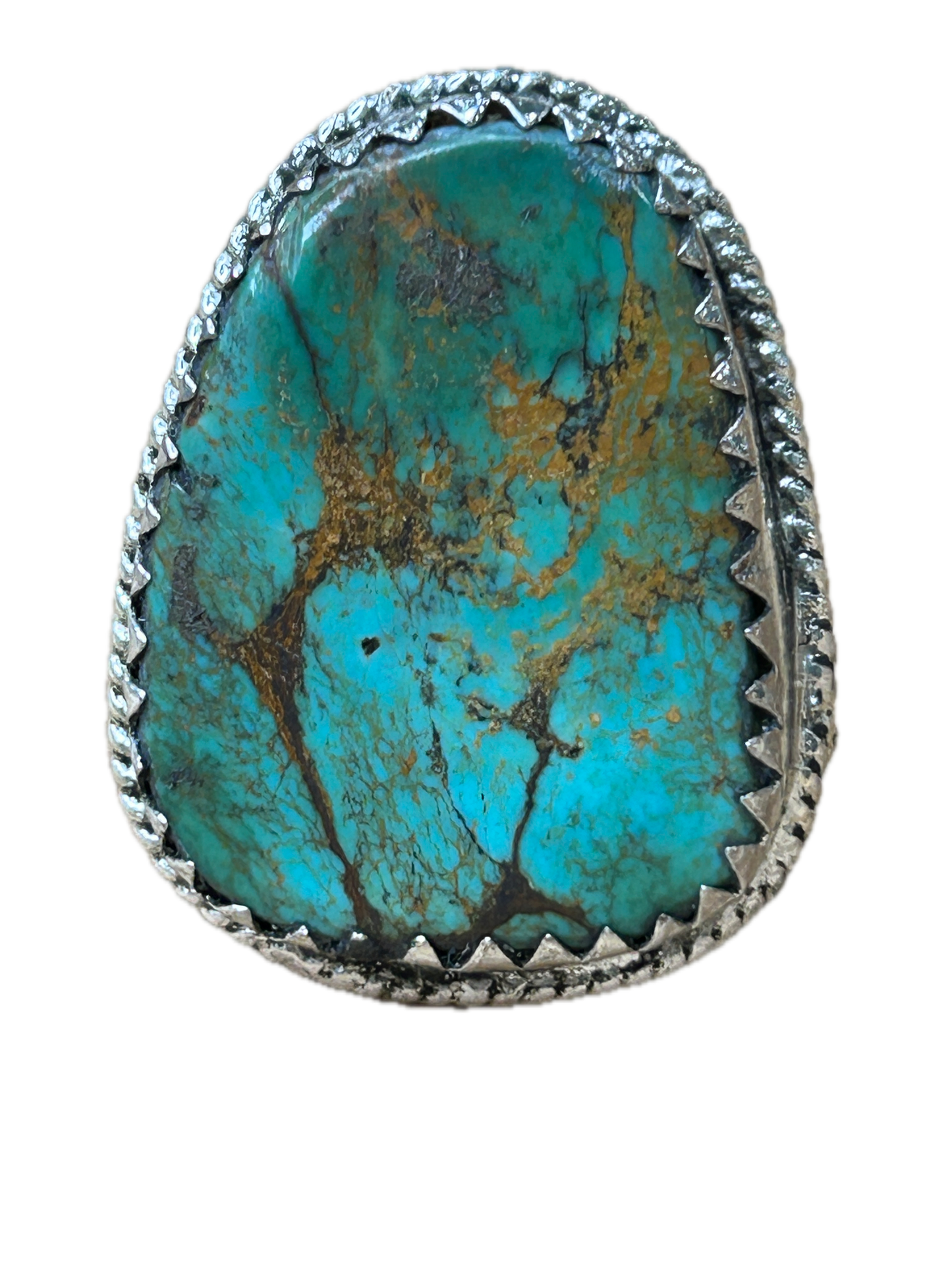 SALE Medium Oval German Silver Turquoise Ring