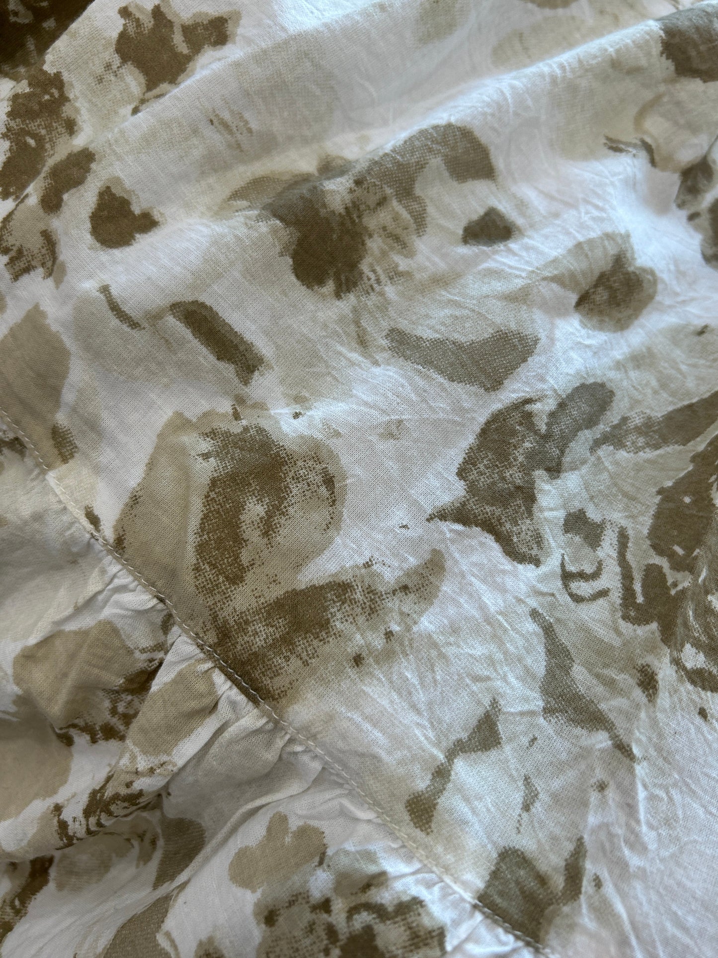 Namsar White and Tan Abstract Floral Dress