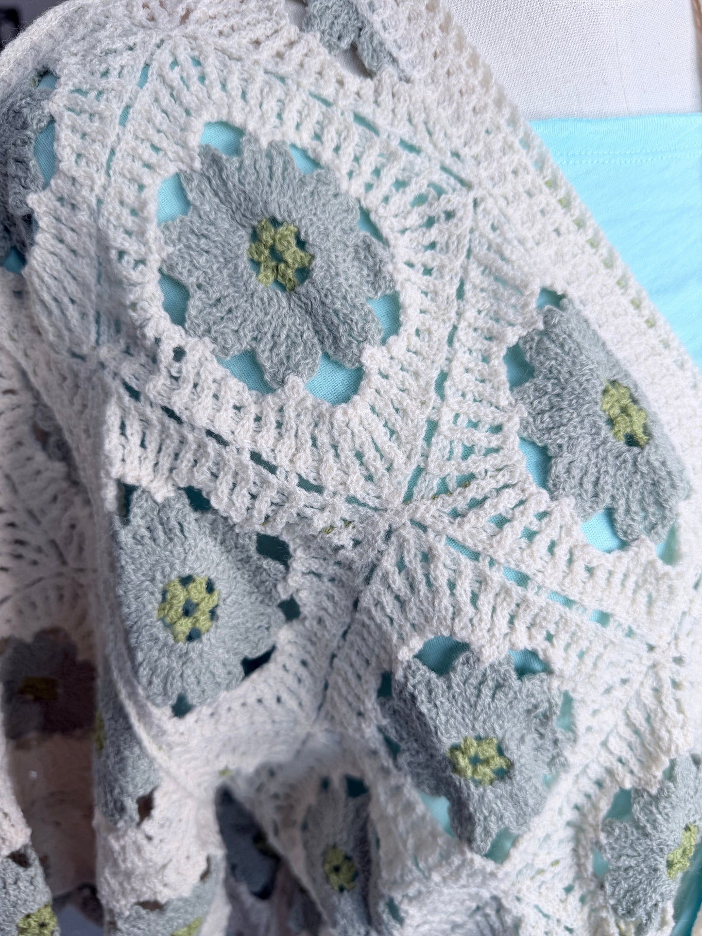 Petunia Short Crochet Cardigan (Sage)