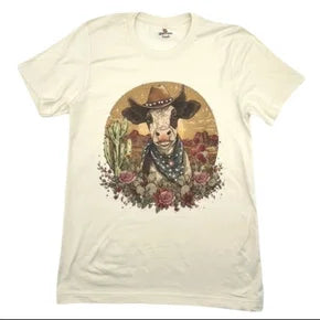 PREORDER Desert Rodeo Cow T-Shirt (Bedazzled) *Final Sale*