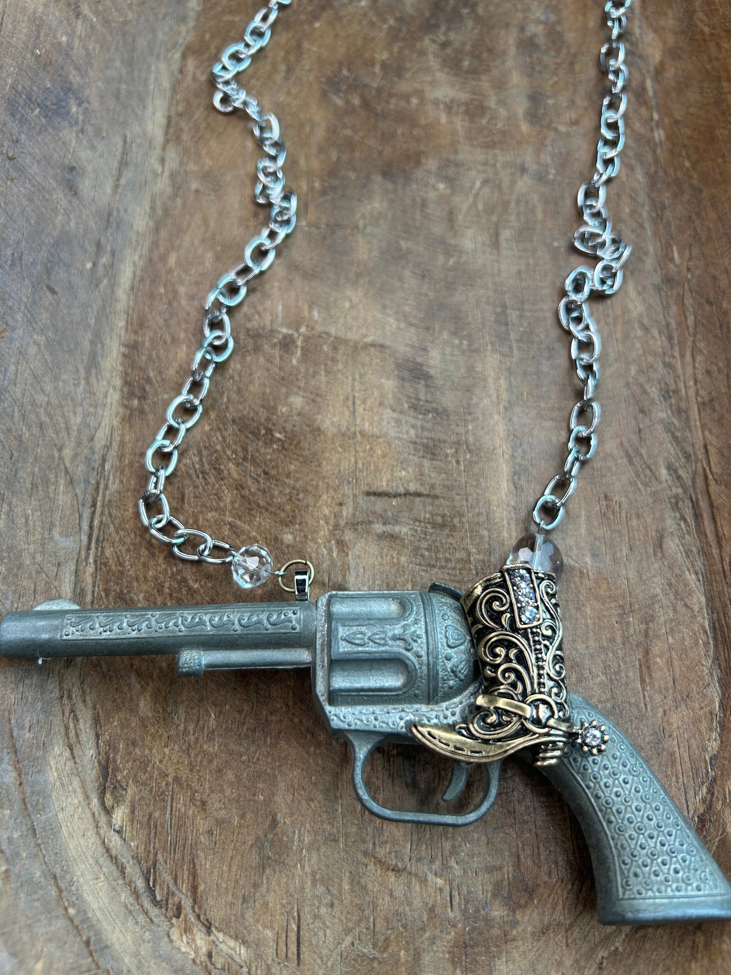 Large Cowboy Boot Pistol Necklace