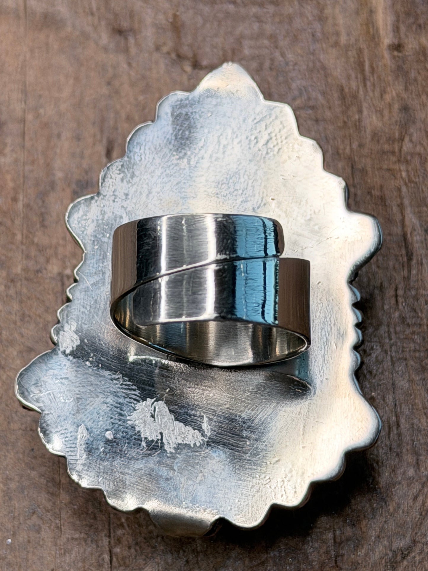 German Silver Blue Turquoise Teardrop Ring