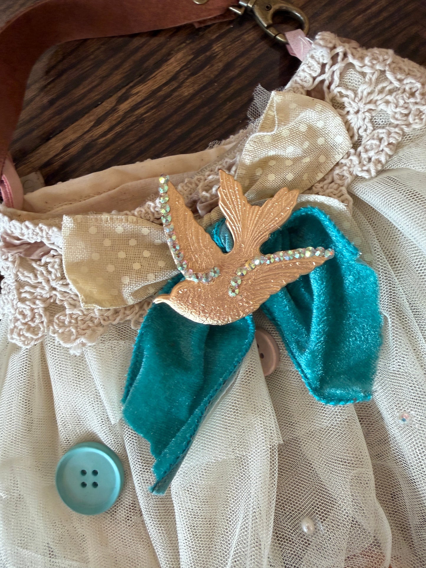 A Rare Bird- Lace Flower Purse