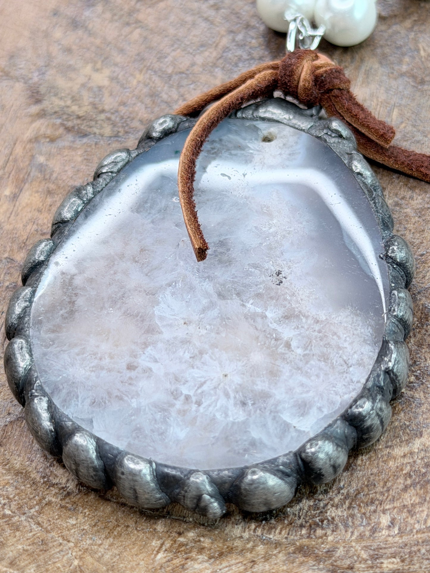 Soldered Blossom Agate Necklace - Art by Amy Collab