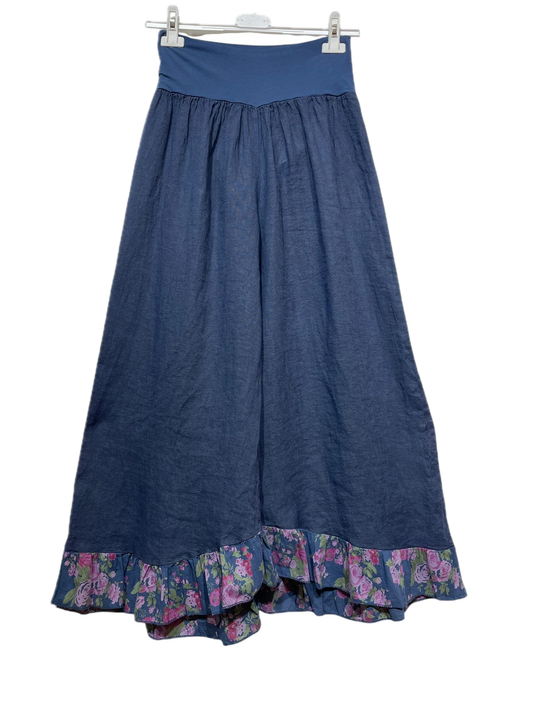 In Linen Liberty Floral Pants (Navy) *Final Sale*