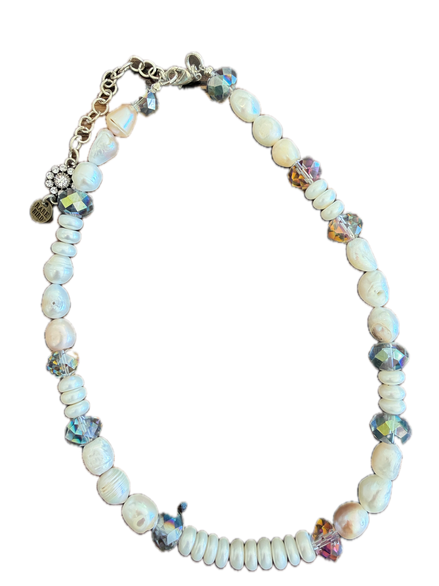 A Rare Bird- Short Pearl and Iridescent Necklace