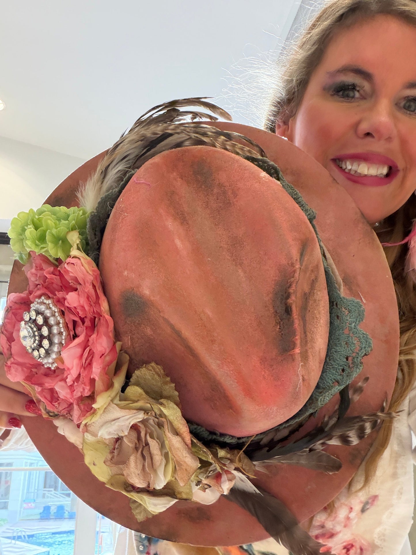 A Rare Bird- Fancy Flowers Hat (Pink)