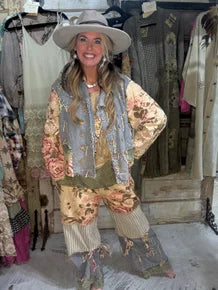 A Rare Bird- Chambray Tiered  Pant *Final Sale*