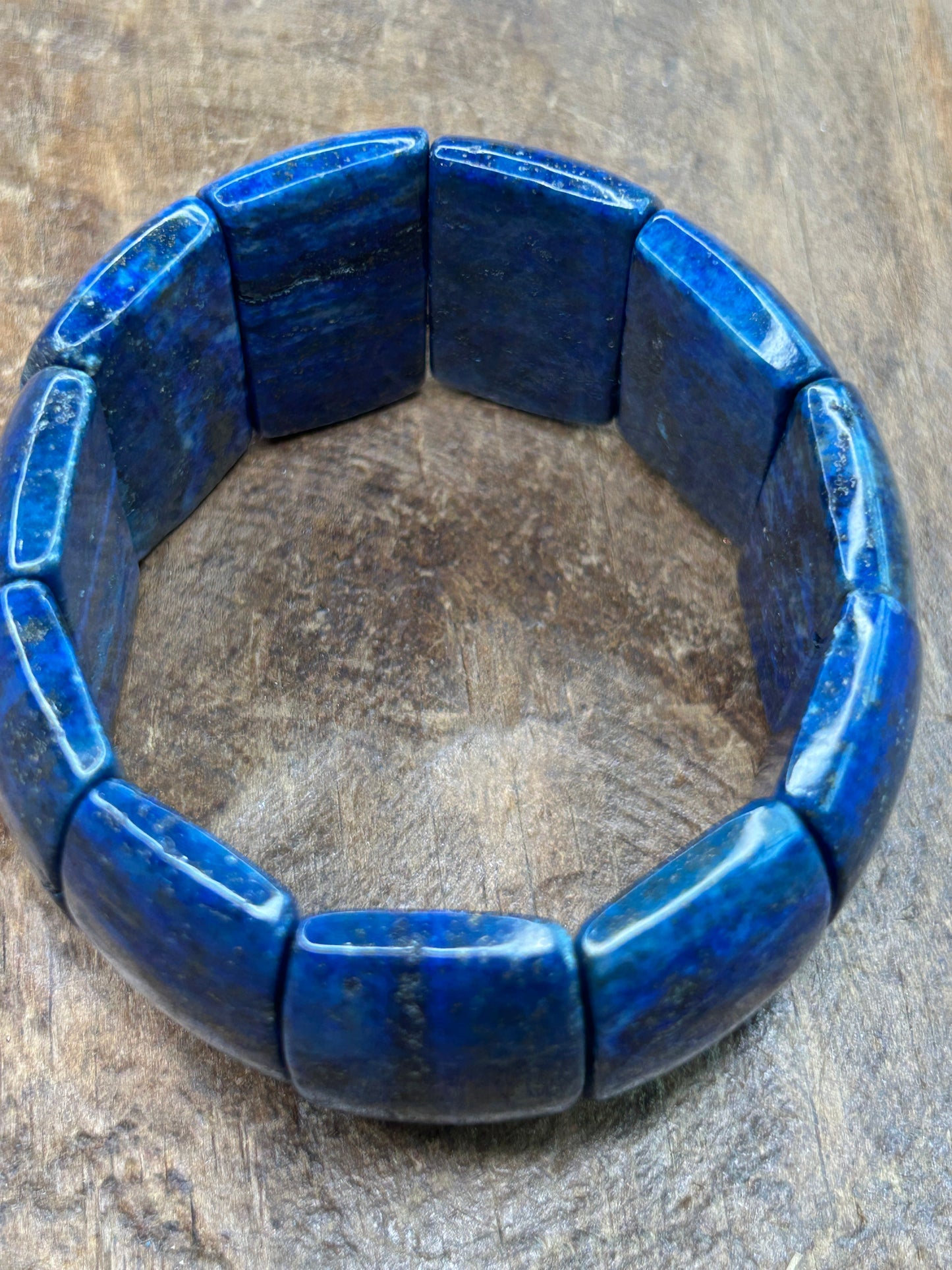 Large Natural Lapis Lazuli Stretch Bracelet