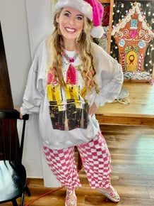 PREORDER Pretty Pink Lipstick Sweatshirt (White)  *Final Sale*
