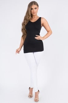 Reversible V or U Neckline Seamless Tank (Black) *Final Sale*