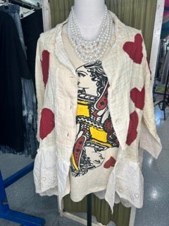 FINAL SALE! Paper Lace- Hand Made Heart Jacket (Sand)