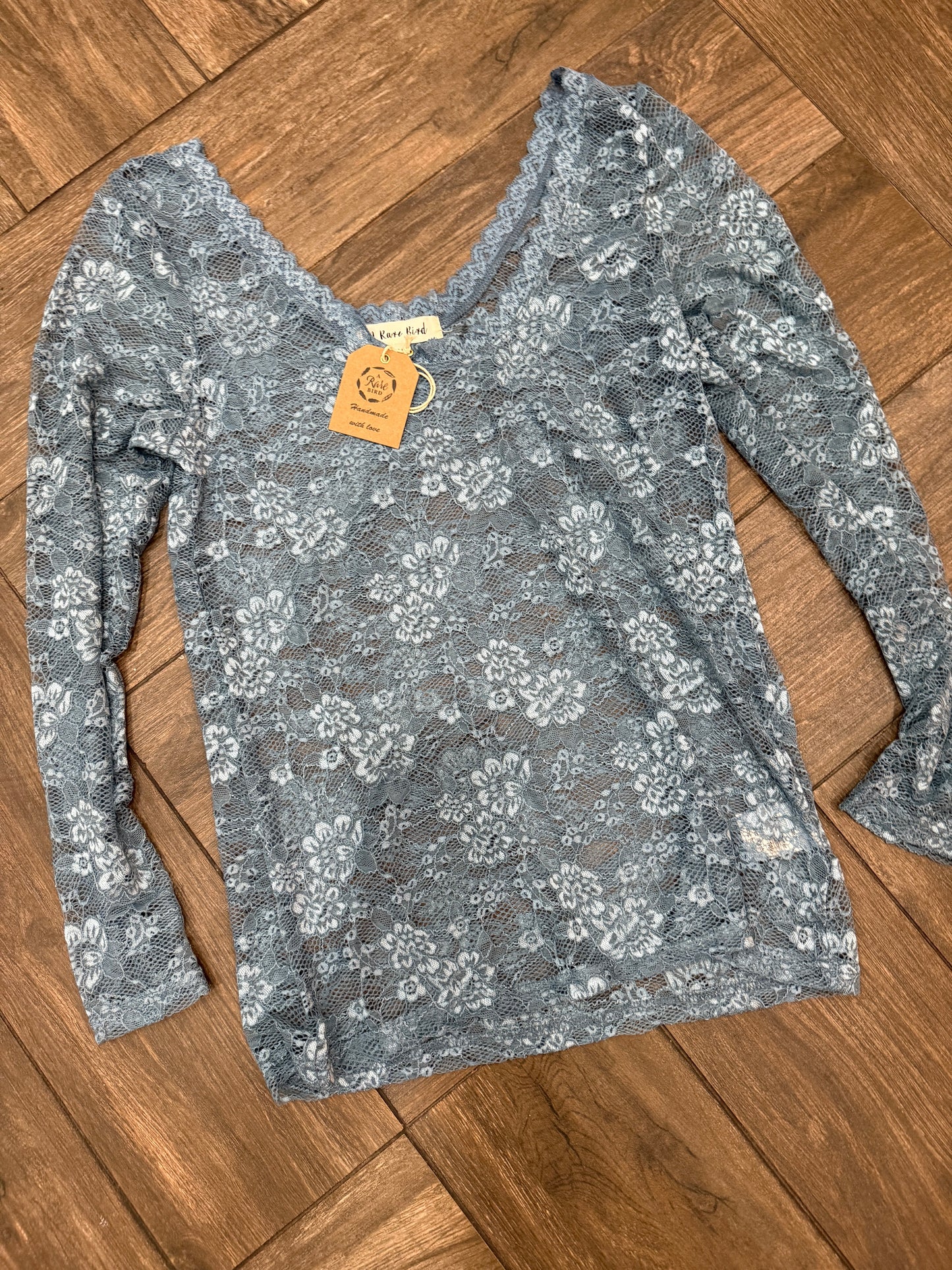 Rare Bird- Lace Layer Shirt DENIM