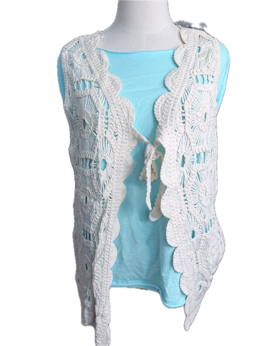 Geo Sunburst Scalloped Hem Vest (Beige) *Final Sale*