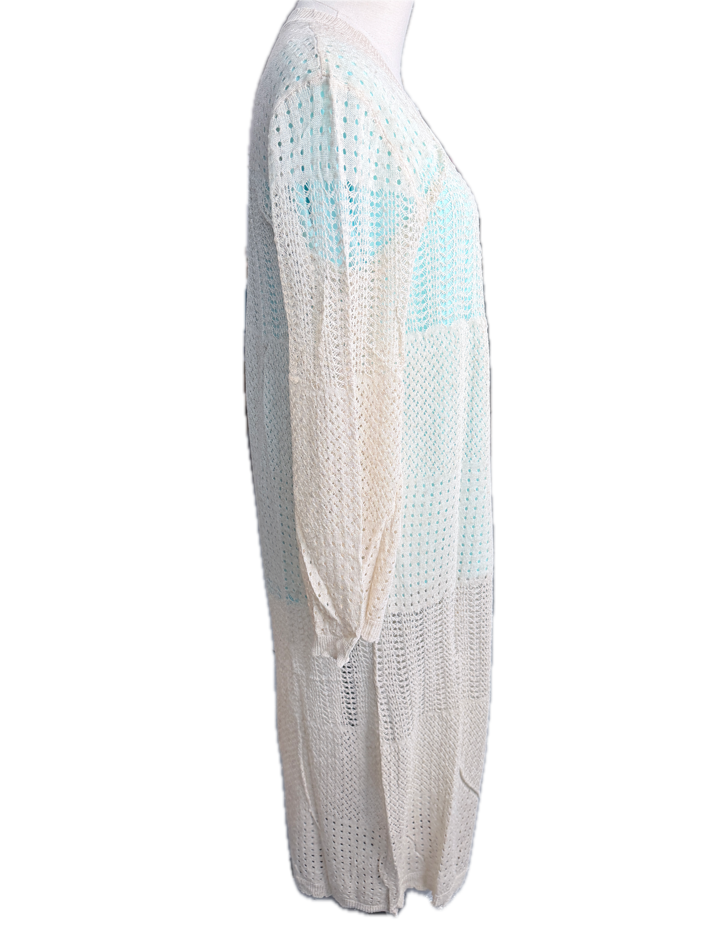 Pointelle Tiered Long Cardigan (Beige) *Final Sale*