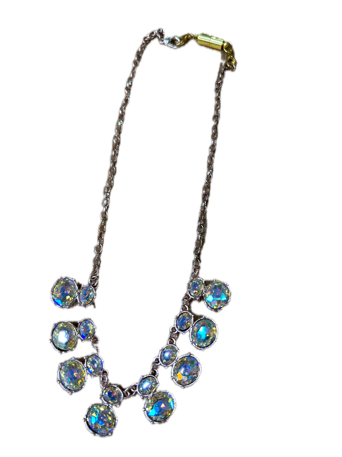 Rose Gold Rhinestone Charm Necklace