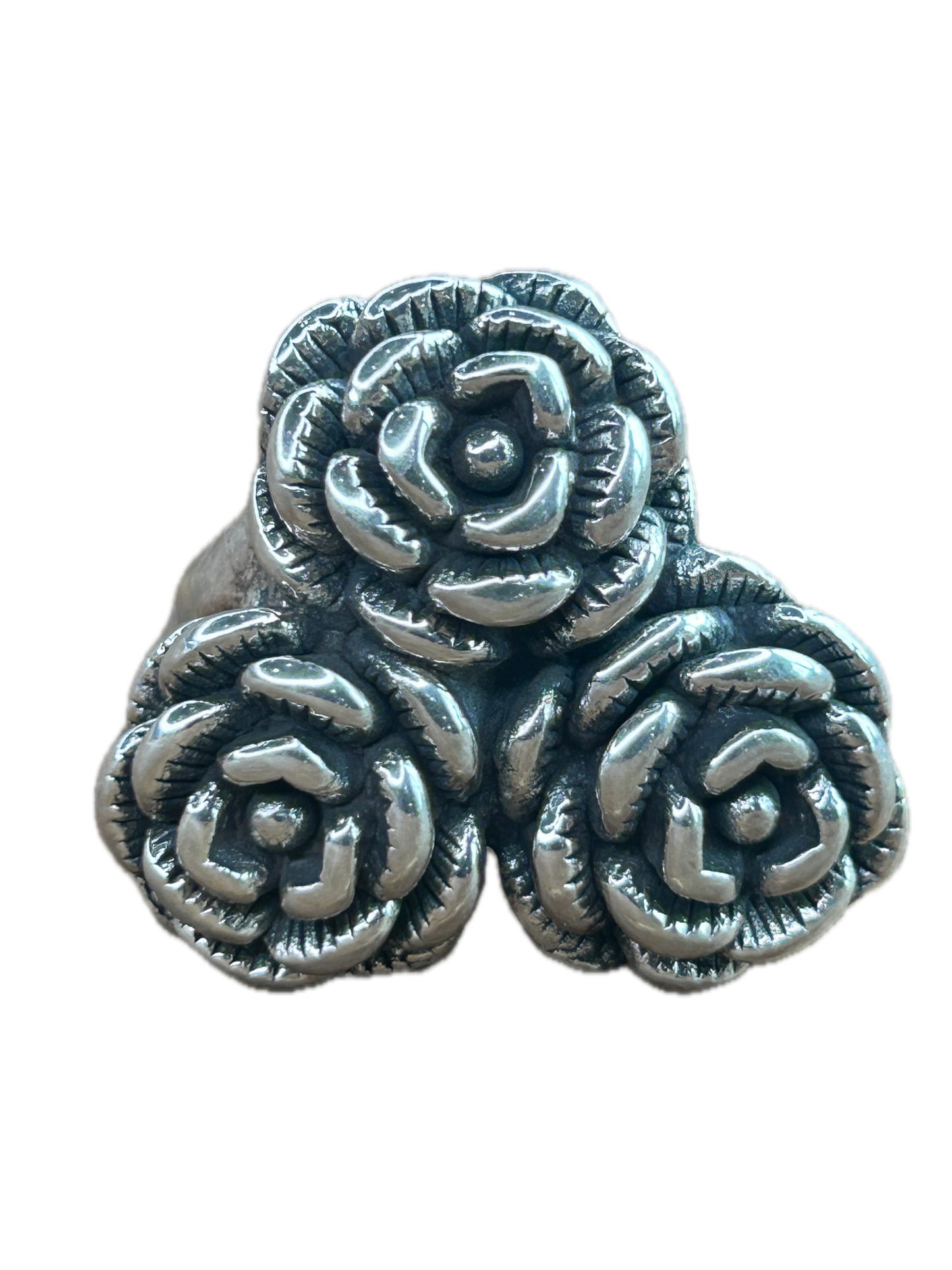 Silver Three Rose Ring