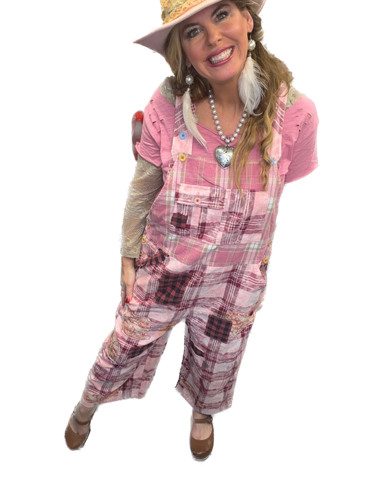 SALE BlueVelvet-Patchwork Jumpsuit (Pink) *Final Sale*