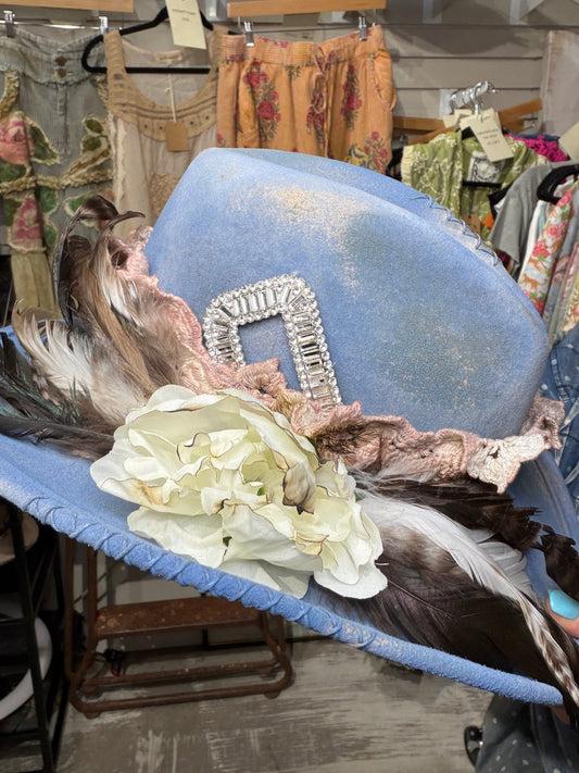 A Rare Bird- Denim and Diamond Hat
