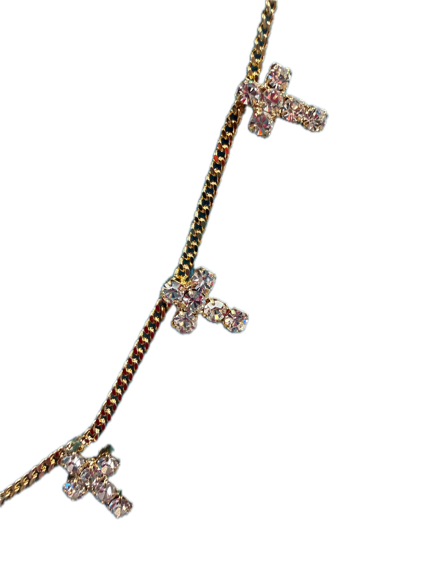 Mini Cross Necklace Rhinestone