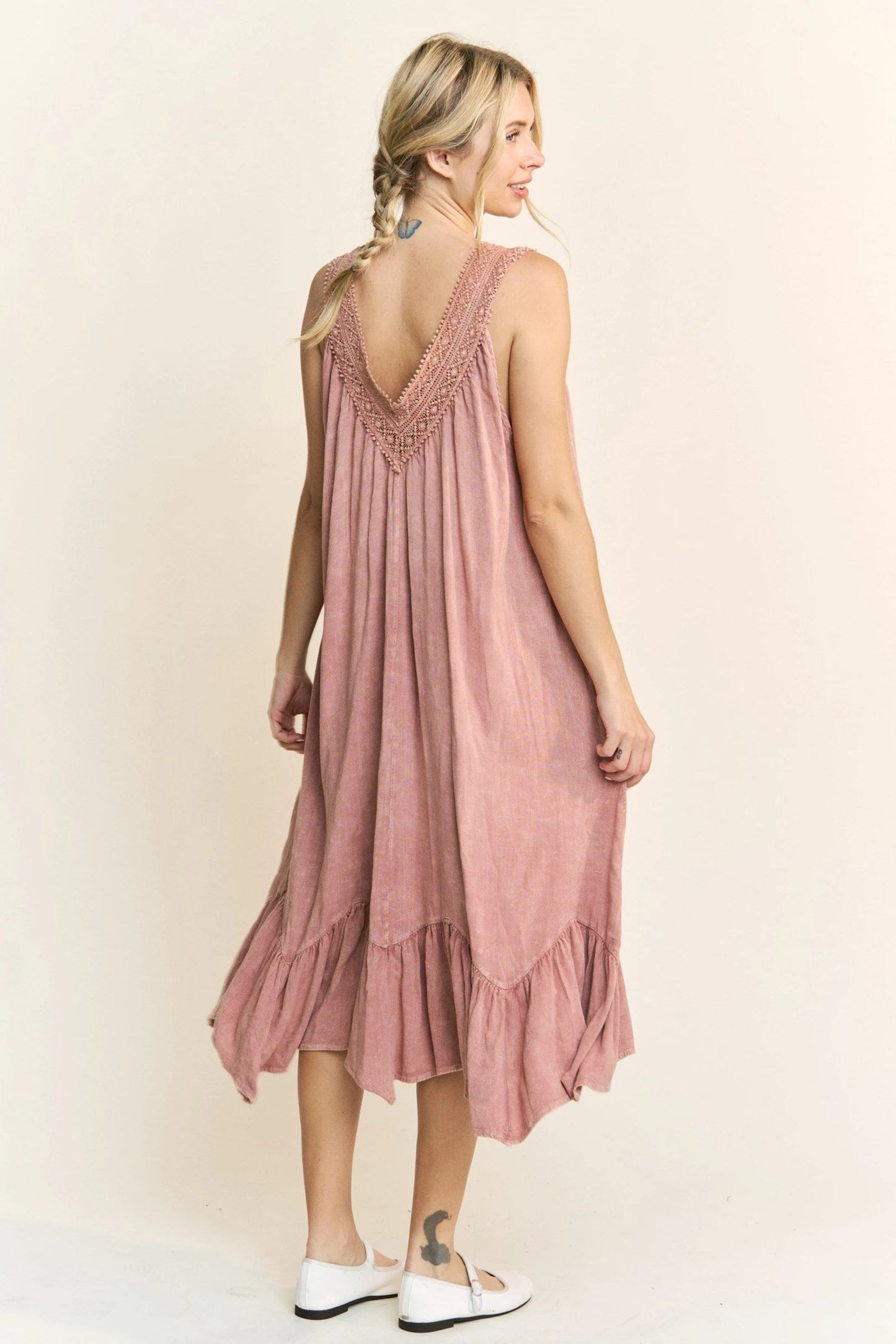J. Her- Mineral Wash Floral Cami Dress (Sugar Rose) *Final Sale*