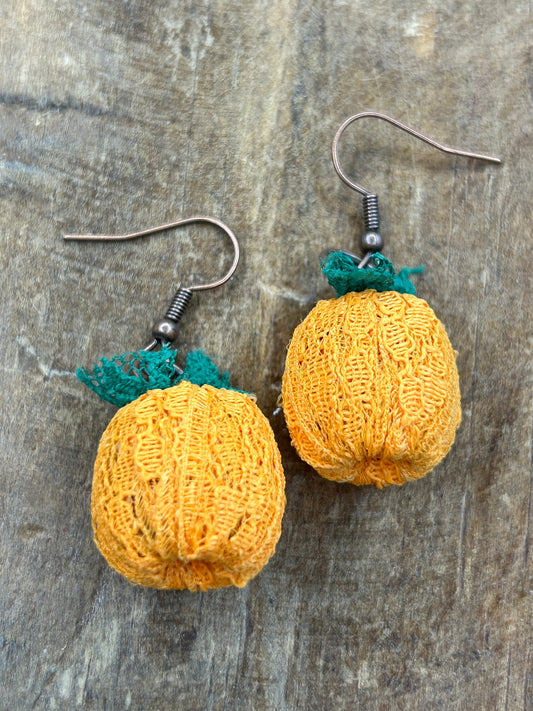 Little Lace Pumpkin Earrings