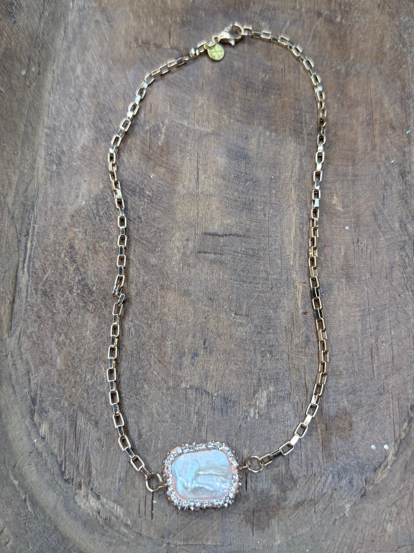 Lost & Found- Dainty Pearl and Rhinestone Necklace