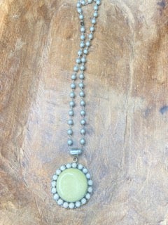 German Silver Sunshine Agate Necklace