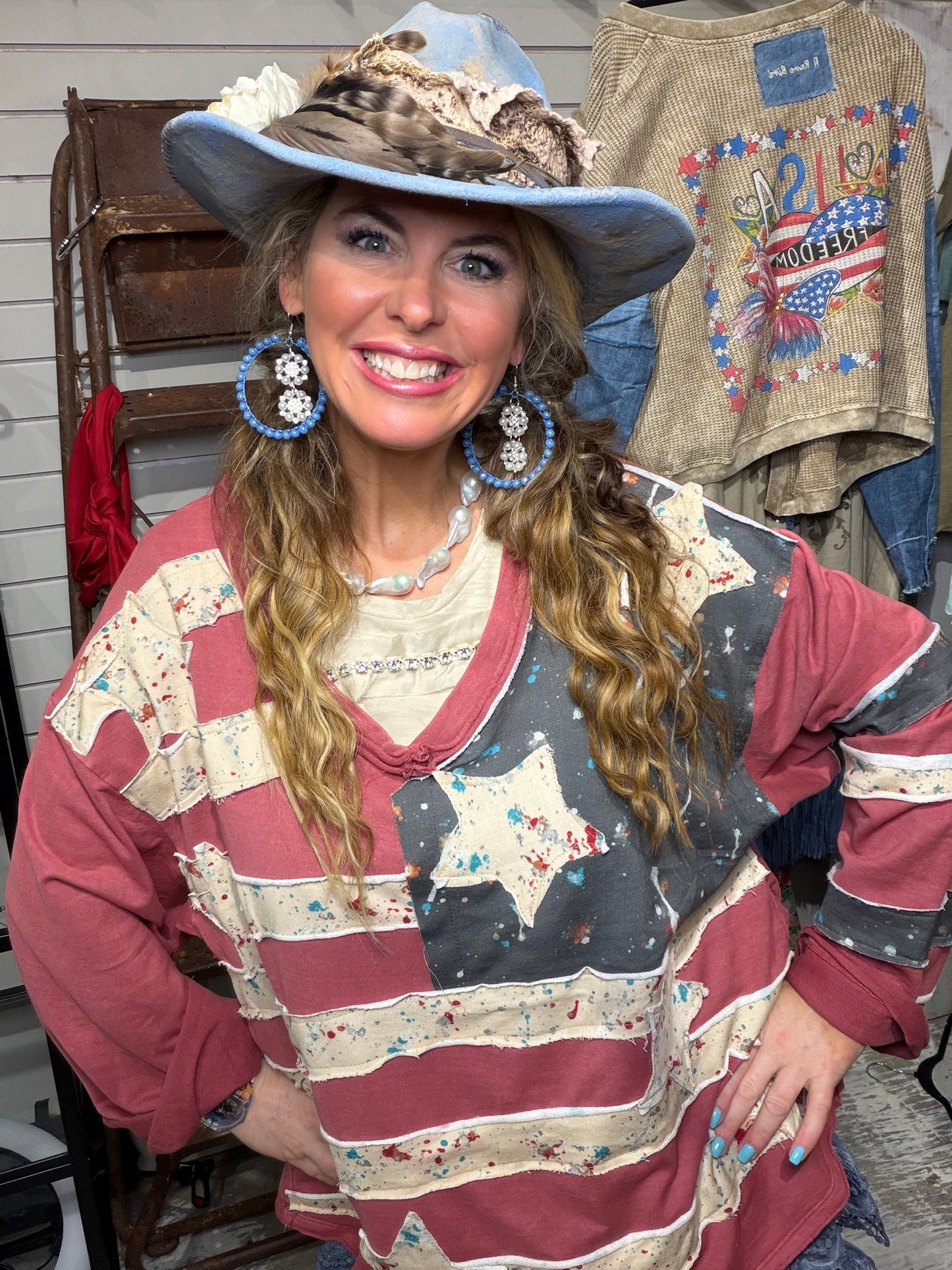 A Rare Bird- Denim and Diamond Hat