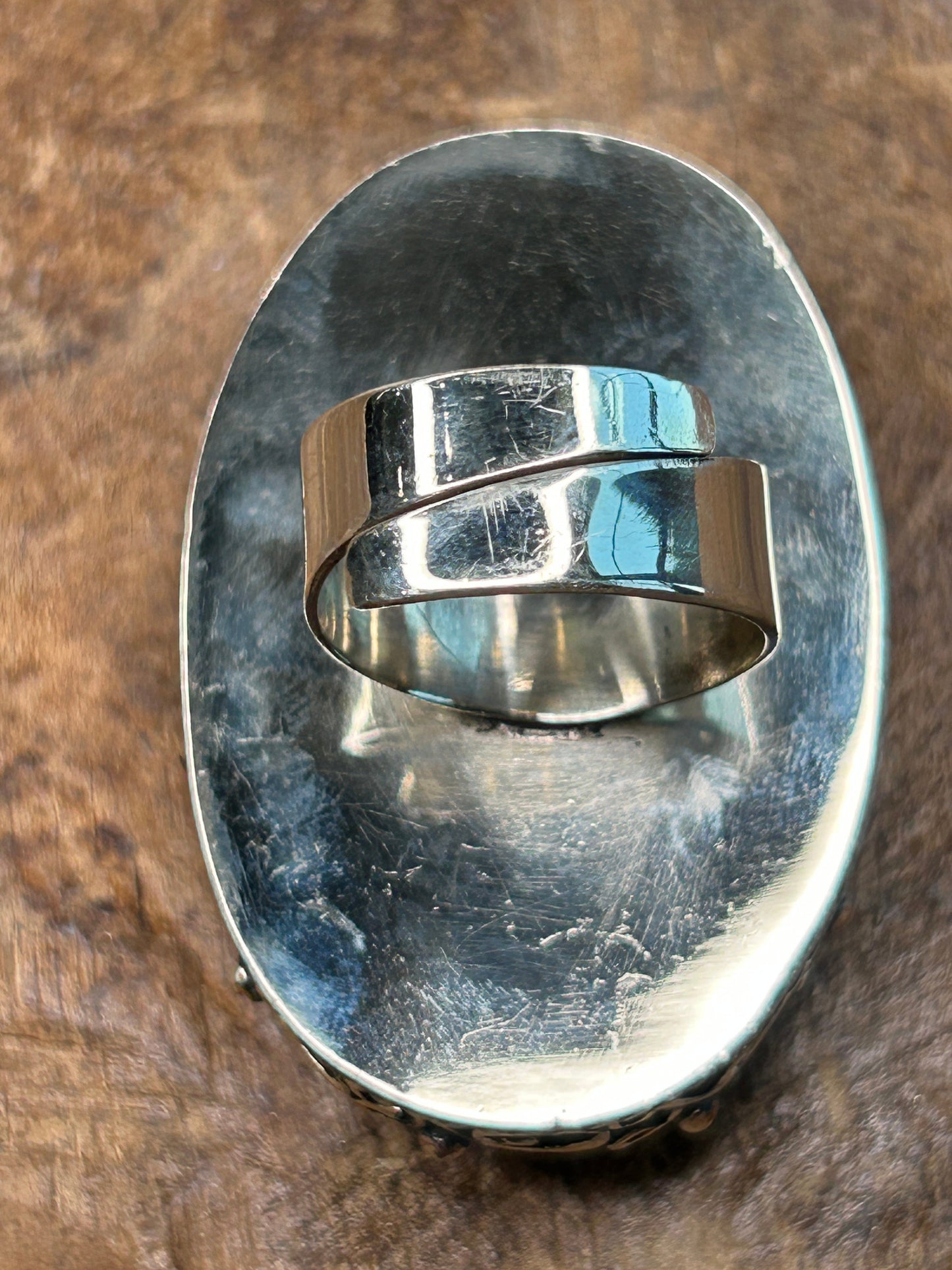 German Silver Chert Breccia Oval Ring