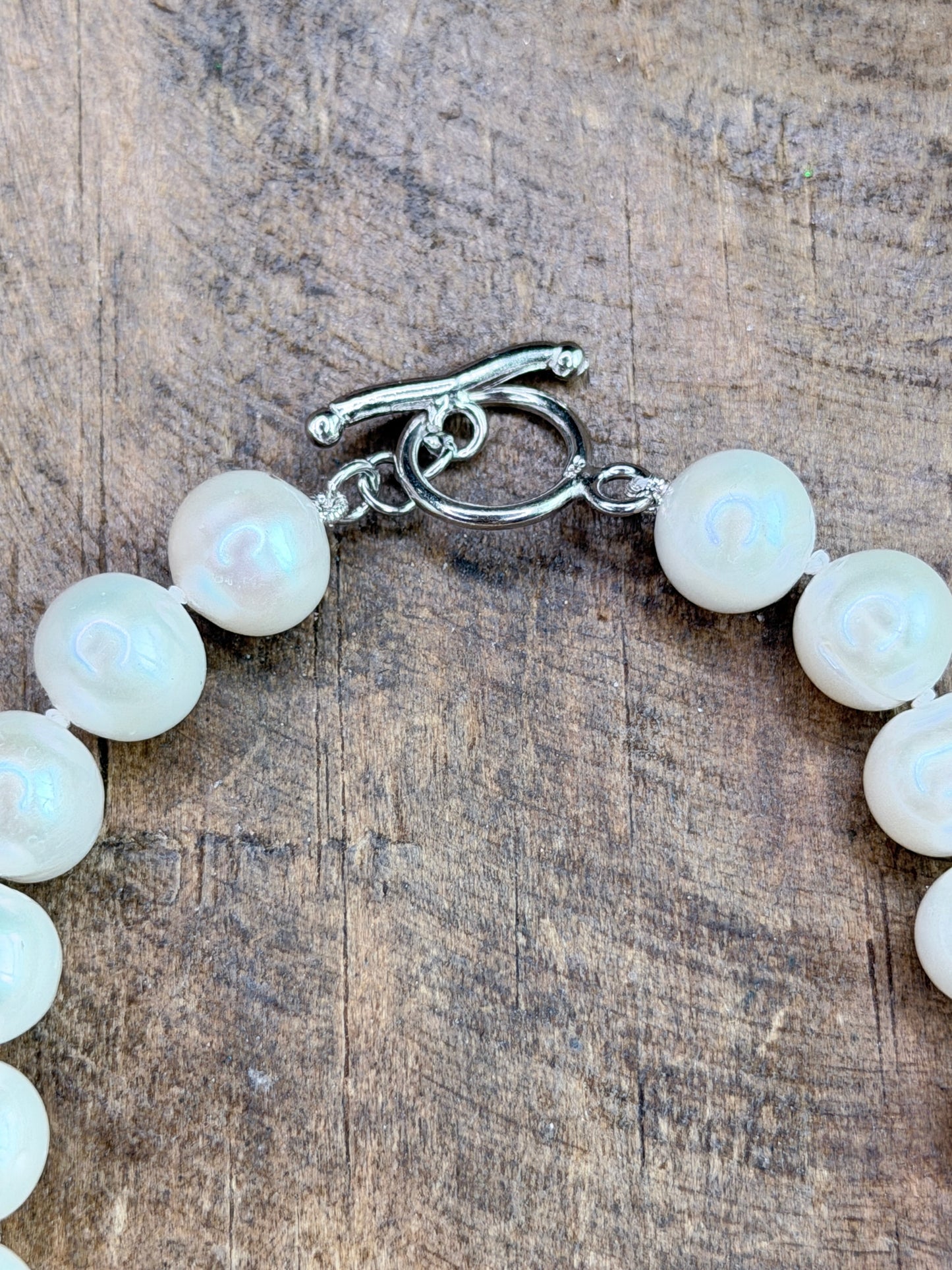 Round Cream Pearl Coated Necklace