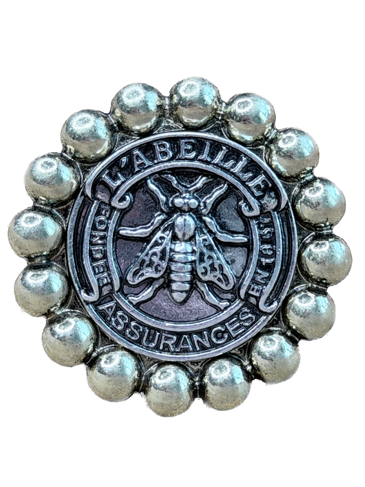 Silver and Gold Bee Coin Ring