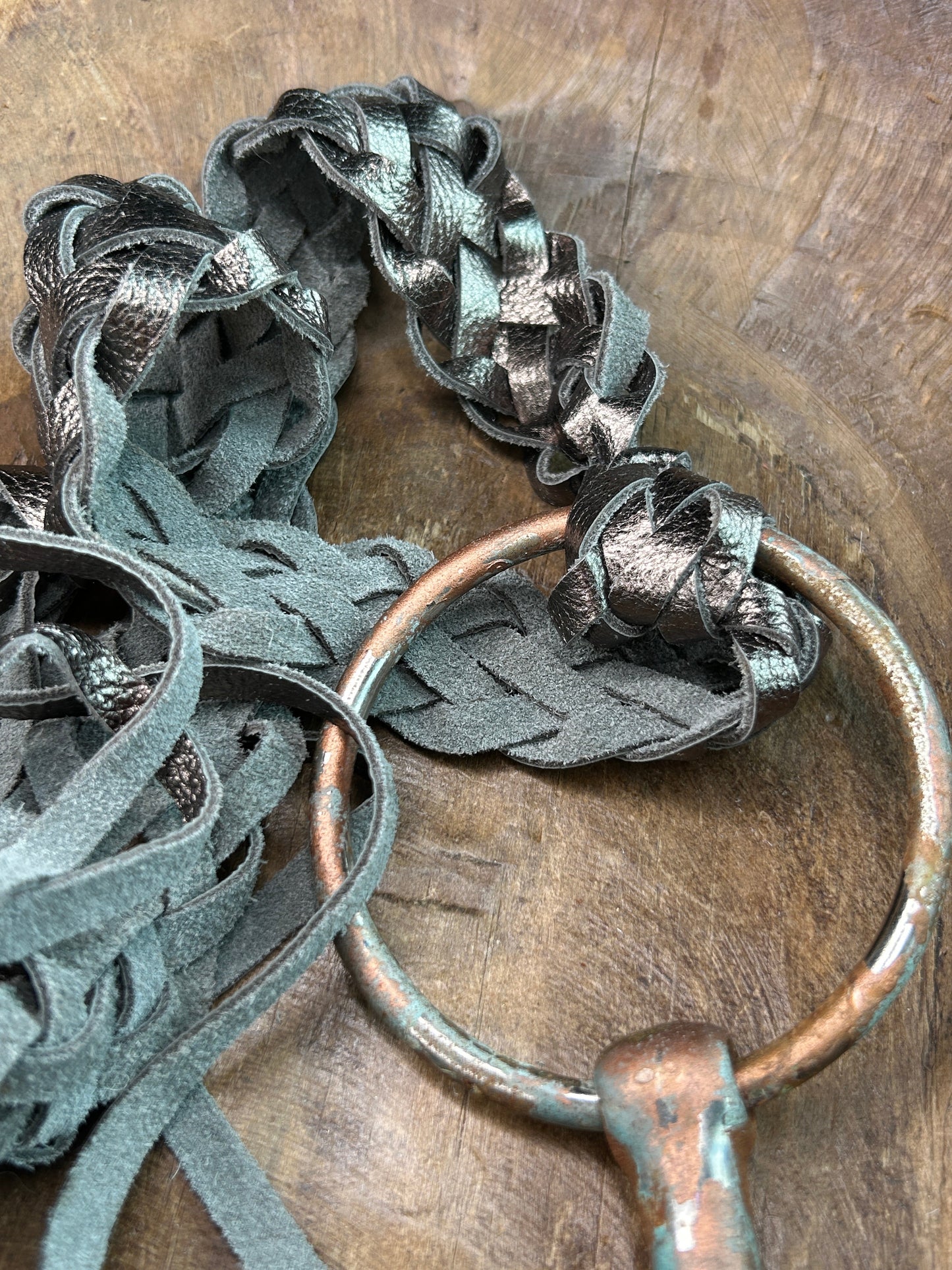 Rare Bird- Braided Leather Belt (Silver)