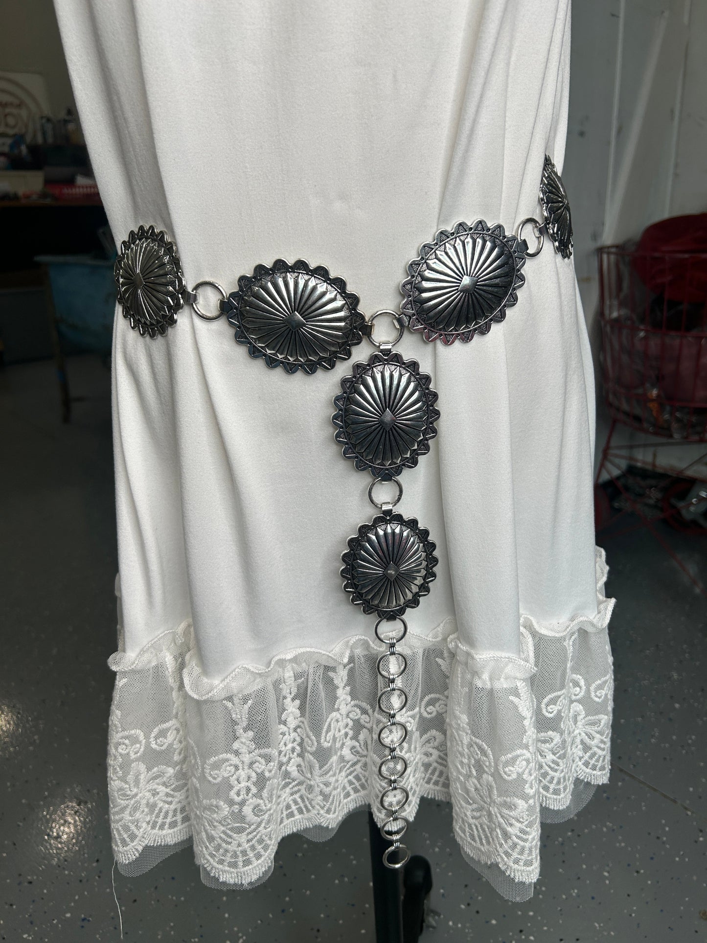 Silver Metal Concho Belt